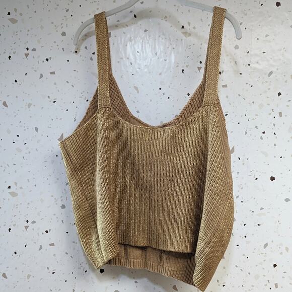 Kika Vargas Tank 2X Gold Cable Knit Tank - Picture 5 of 11
